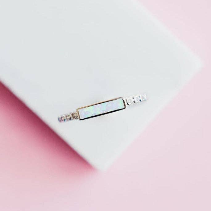 Chloe + Lois - Wholesale Multi-Stone Ring - Opal Mini Bar Ring0