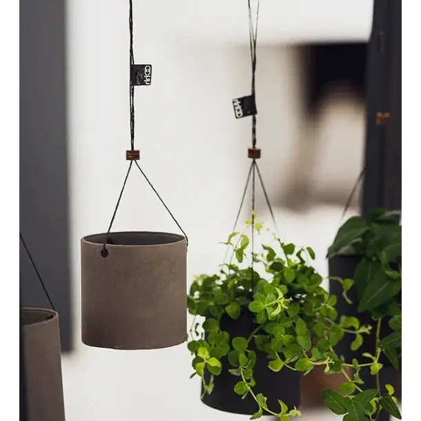 Lübech Living - Wholesale Hanging Planter - Set Of 2 Hanging Pots, Cement, Black1