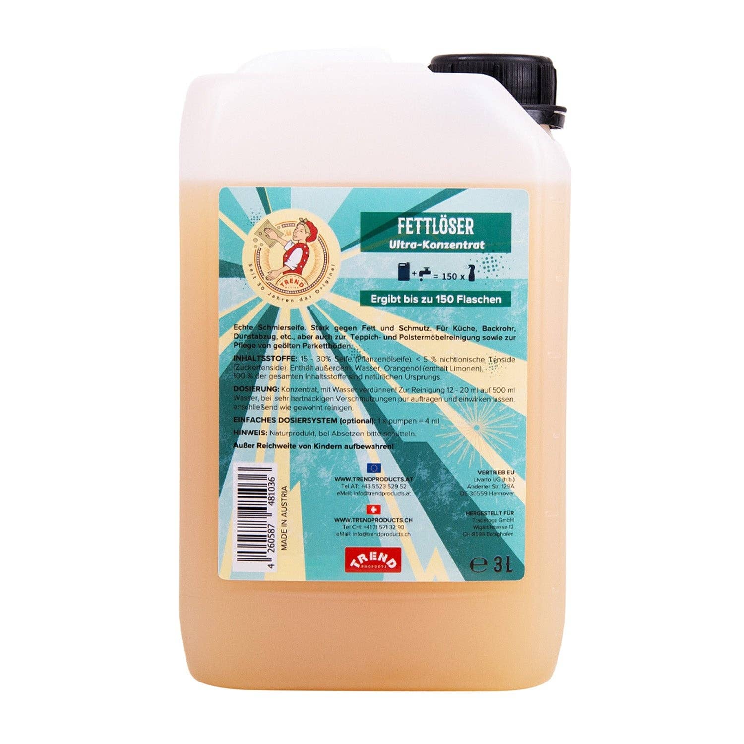 REMOVED BRAND - Wholesale Multi-Surface Cleaner - TREND Active Degreaser - Kitchen Cleaner - Super Concentrate 3 L | Natural & Sustainable0