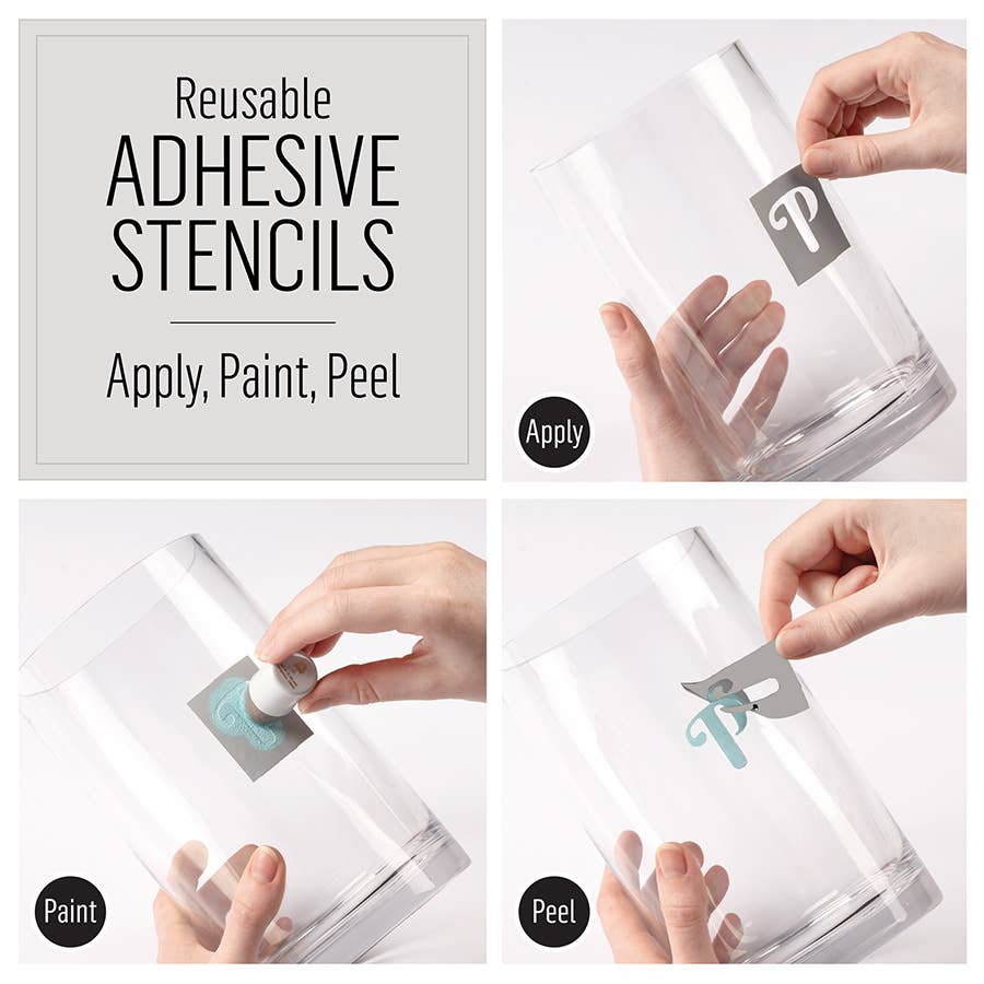 Plaid Crafts - Wholesale Stencil/Craft Die - FolkArt Script Adhesive Stencils 3pc6