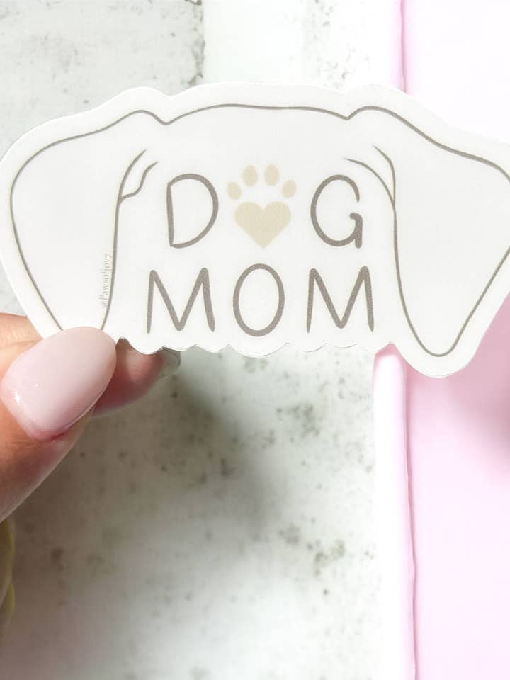 DOG MOM – HAND-DRAWN STICKER for wholesale by Paws Of Joy