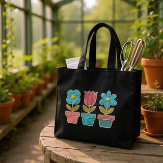 Potted Blooms Tote Bag- Stylish and Practical! for wholesale by RaeMar