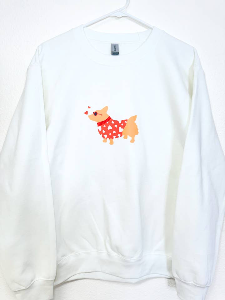 Camisola de Dia dos Namorados de Corgi por atacado de Peached Pups