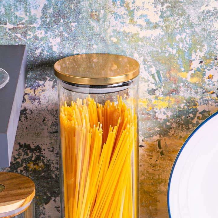 Rinkit Ltd – Großhandel Einmachglas – Argon Tableware Vorratsglas mit Metalldeckel, 2 l, goldfarben2