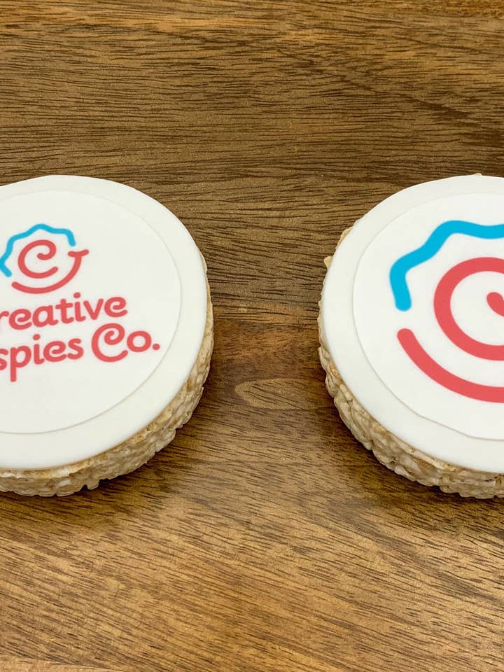 Custom Logo Rice Crispie Treats - Case of 12 for wholesale by Creative Crispies Co.