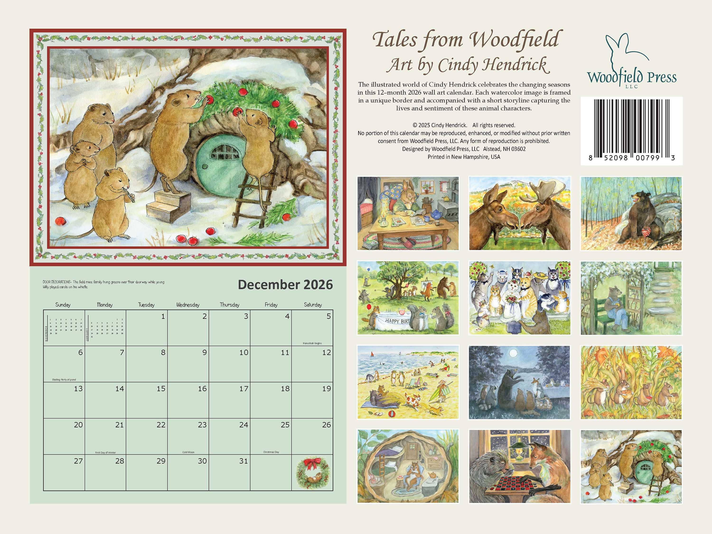 Woodfield Press – Großhandel Kalender – #3050 - 12-Monats-Wandkalender 20262