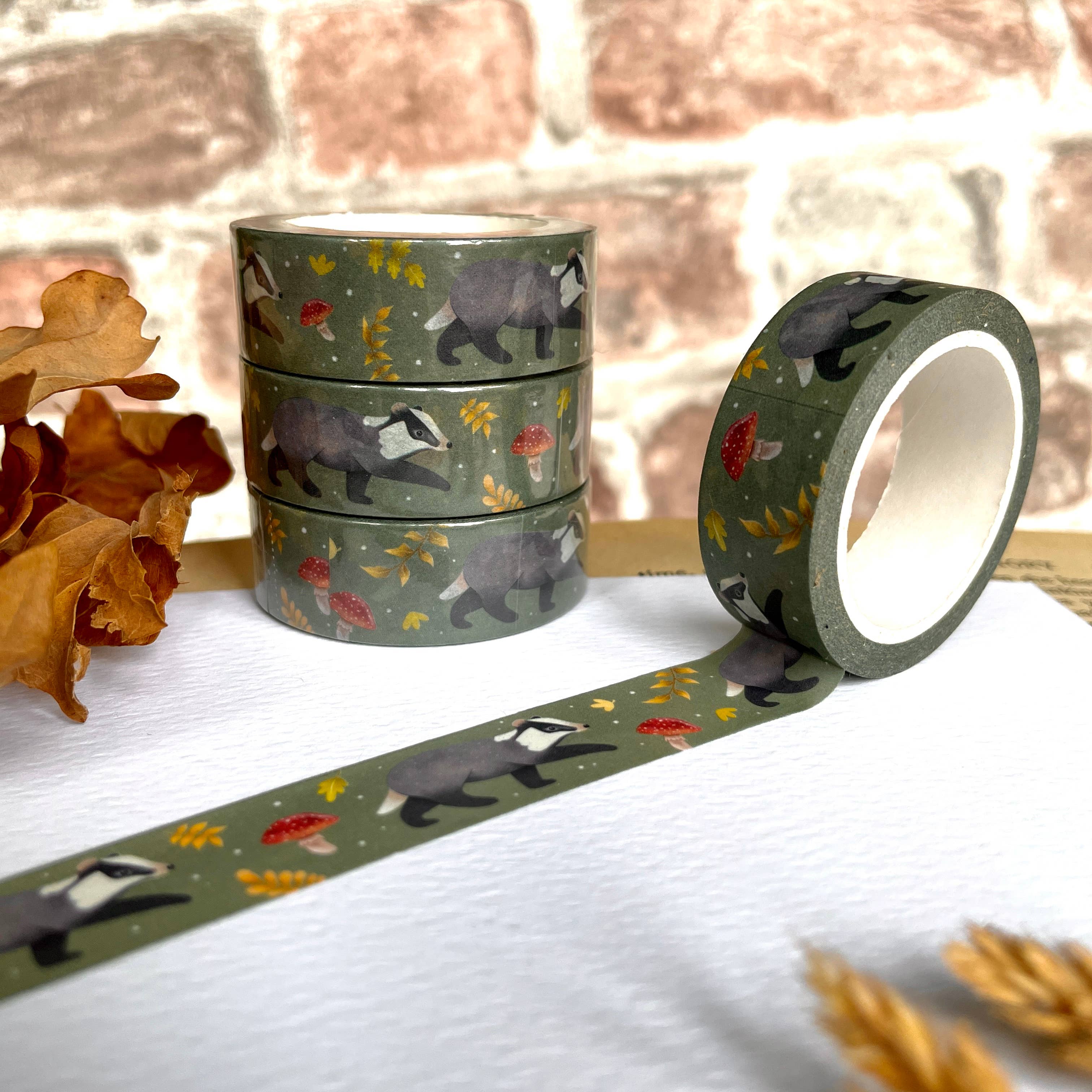 Ellis Woolley Illustration - Wholesale Washi Tape - Badger Washi Tape1