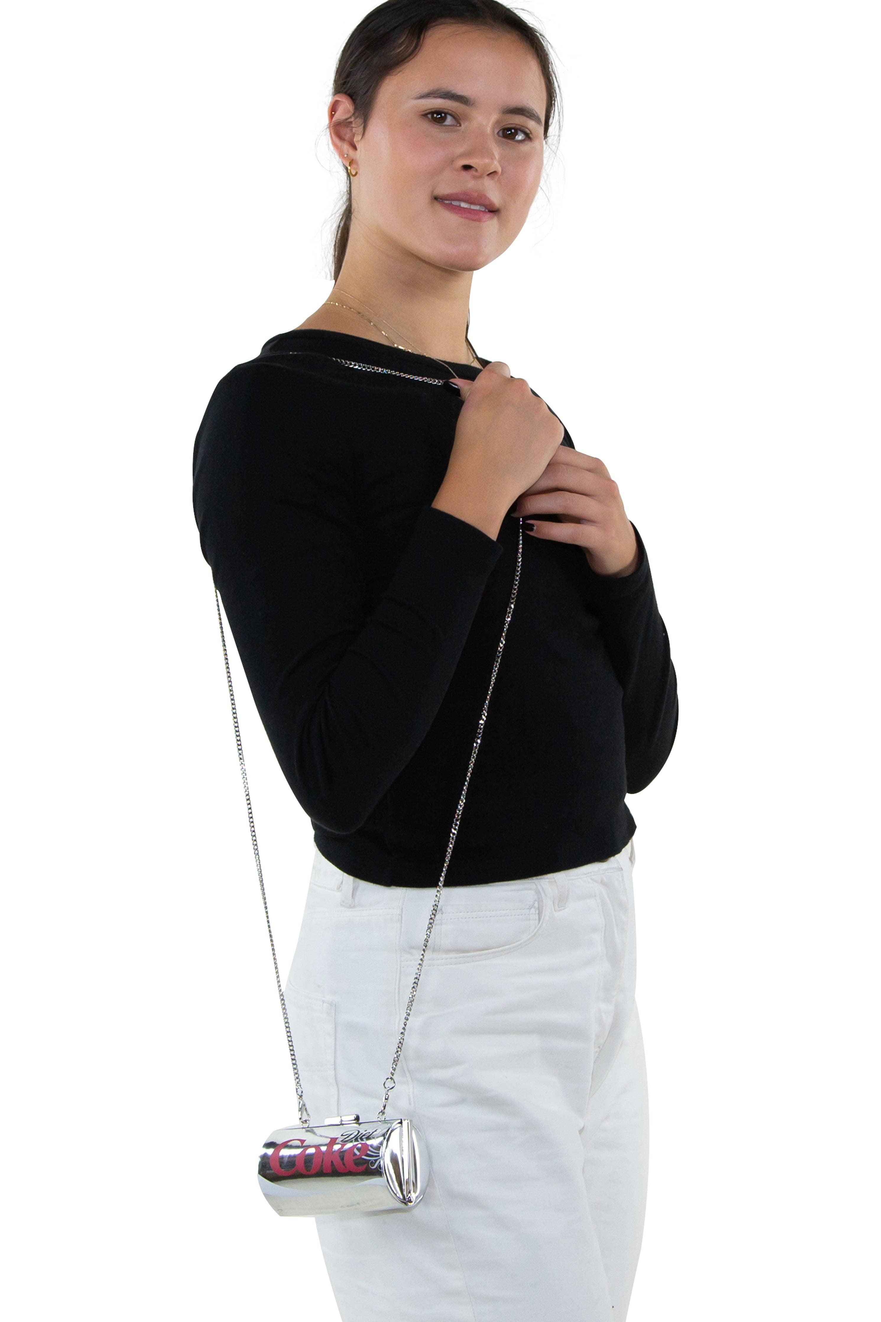 COMECO INC - Wholesale Crossbody Bag - Women's - Officially Licensed Diet Coca-Cola Can Bag Metallic Silver6