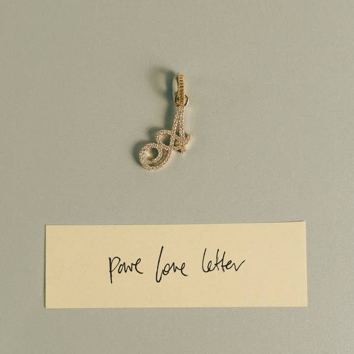 Kinn - Wholesale Individual charm/pendant - Pave Love Letter Charm Pendant1