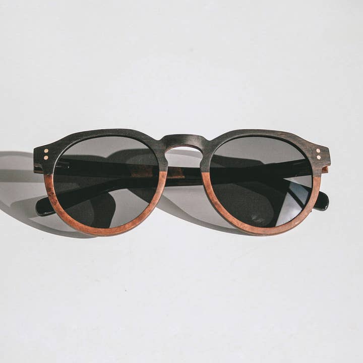Vidi - Óculos de sol unissexo redondos feitos à mão em madeira por atacado de Wear Walters