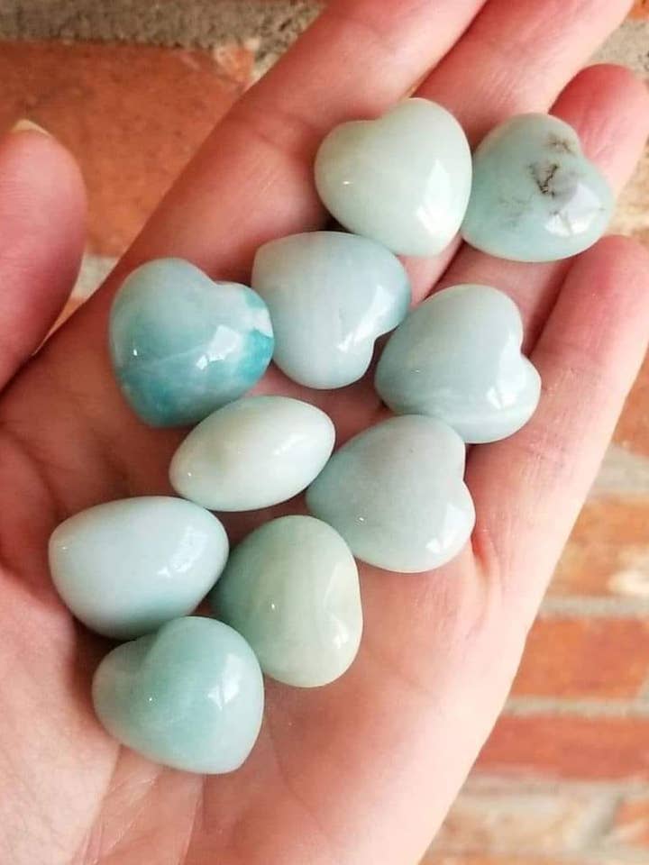 Mini Blue Amazonite Hearts for wholesale by ZARDENIA