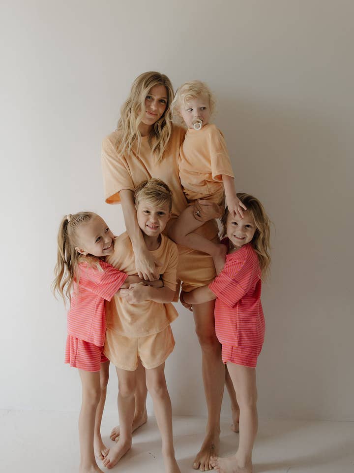 Forever French Baby - Wholesale Top & Short Set - Kids - Child Terry Short Set | Strawberry