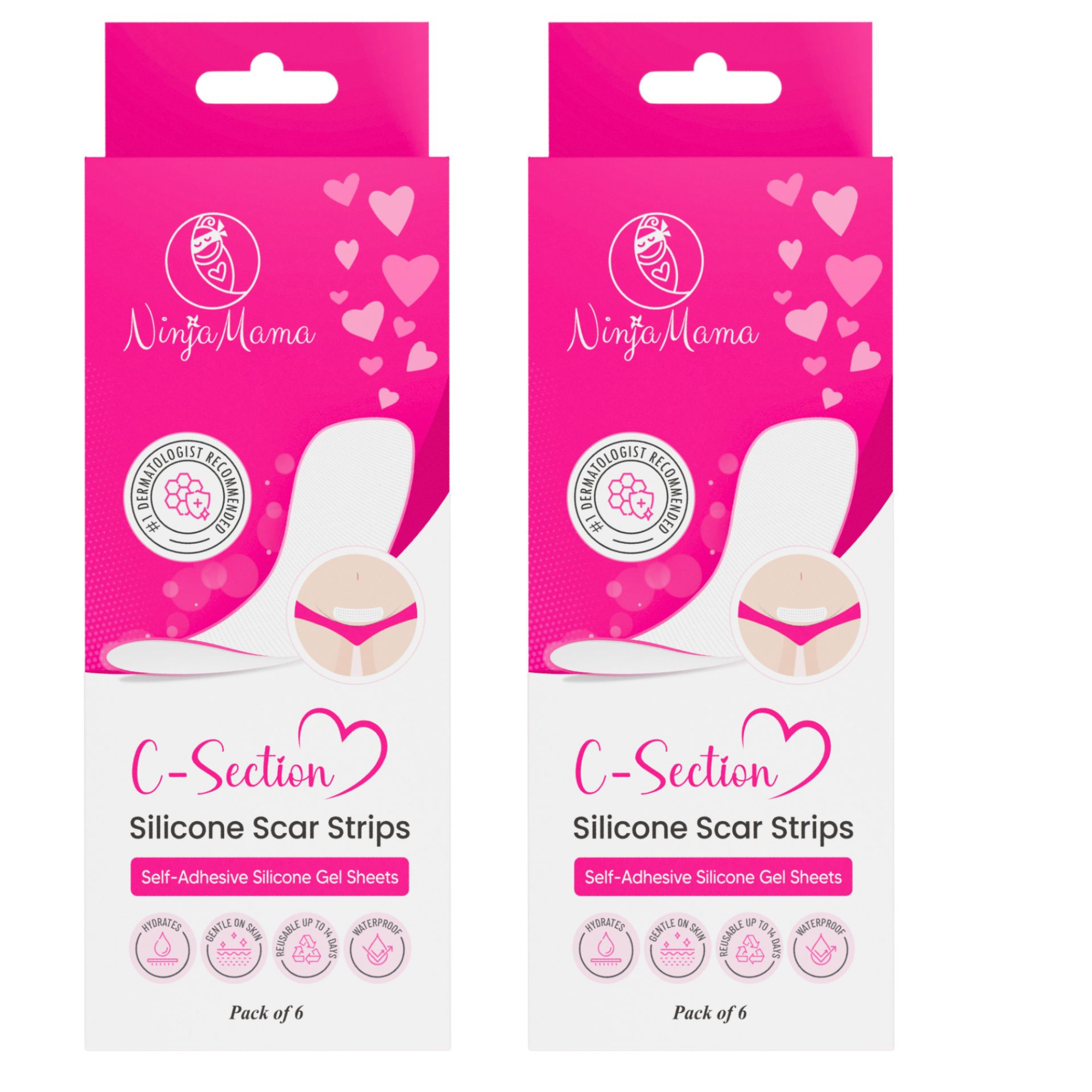 Ninja Mama - Wholesale Scar cream - Ninja Mama Transparent C-Section Silicone Scar Strips - Pack of 67