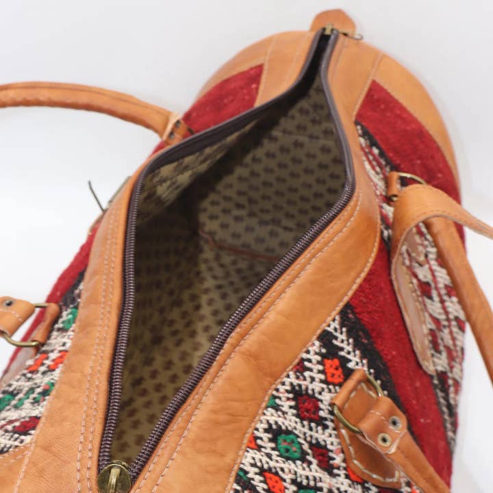 Melecraft - Venta al por mayor Bolsa de viaje - Mujer - Bolsa de viaje kilim de cuero marroquí estilo hipster2
