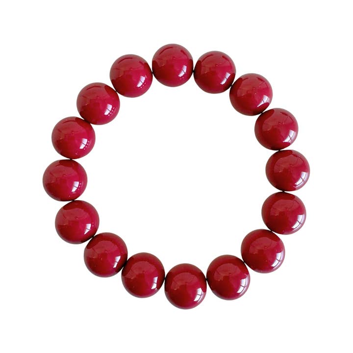 vanMauZ - Wholesale Beaded bracelet - Bold Beads Bracelet | Cherry - 14 mm