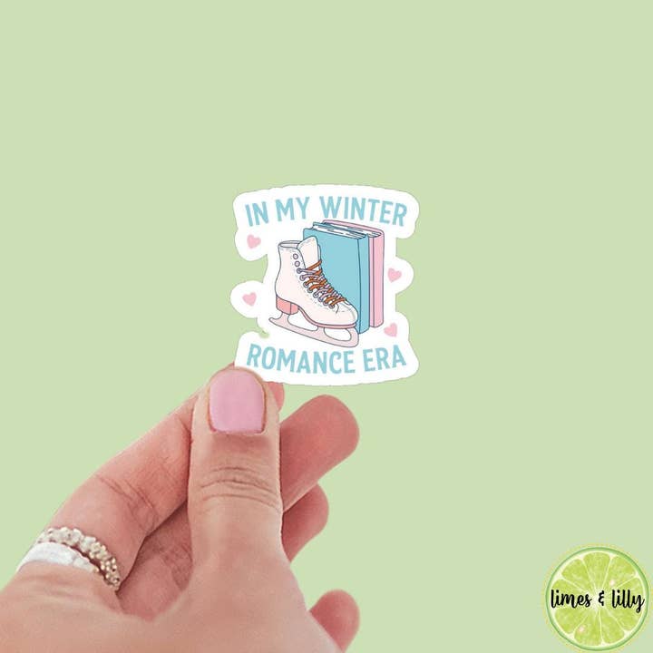 Na Minha Era de Romance de Inverno Patins de Gelo Autocolante de Hóquei | Autocolante de Natal | Autocolante de Férias | Autocolantes para Kindle | Autocolante de Vinil | Portátil por atacado de Limes & Lilly