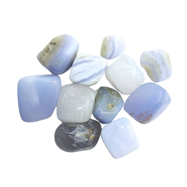 Tumbled Crystal - Blue Lace Agate, 2lbs for wholesale by Earths Elements Wholesale