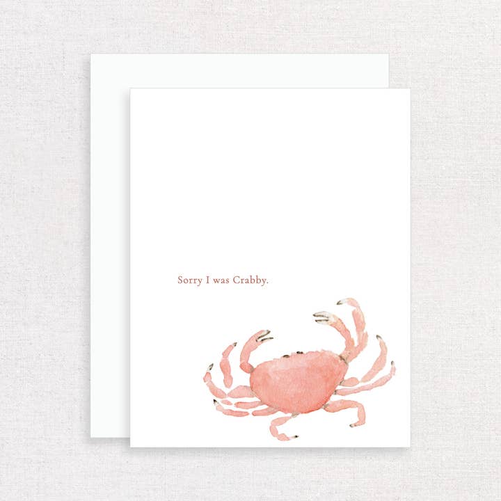 Sorry I was Crabby Greeting Card for wholesale by Korynne and Company