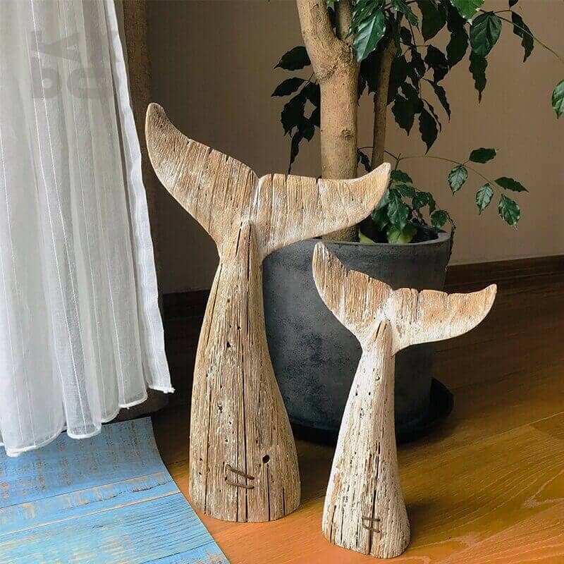 giftland - Wholesale Decorative Tabletop Object - Wooden Whale’s Tail 36cm1