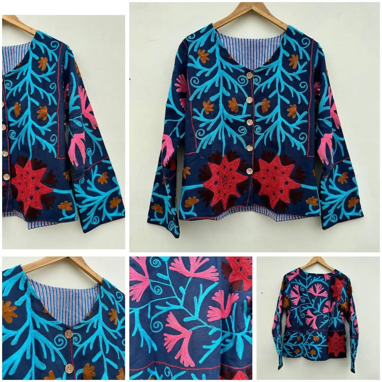 Bhawana Handicrafts - Wholesale Jacket - Women's - 5 Piece Lot, Suzani Embroidery Jacket Womens Suzani Coat5