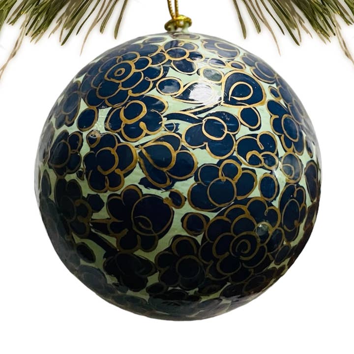 Beautifully Made Fair Trade - Wholesale Ornament - India | Paper Mache | Blue | Ornament0