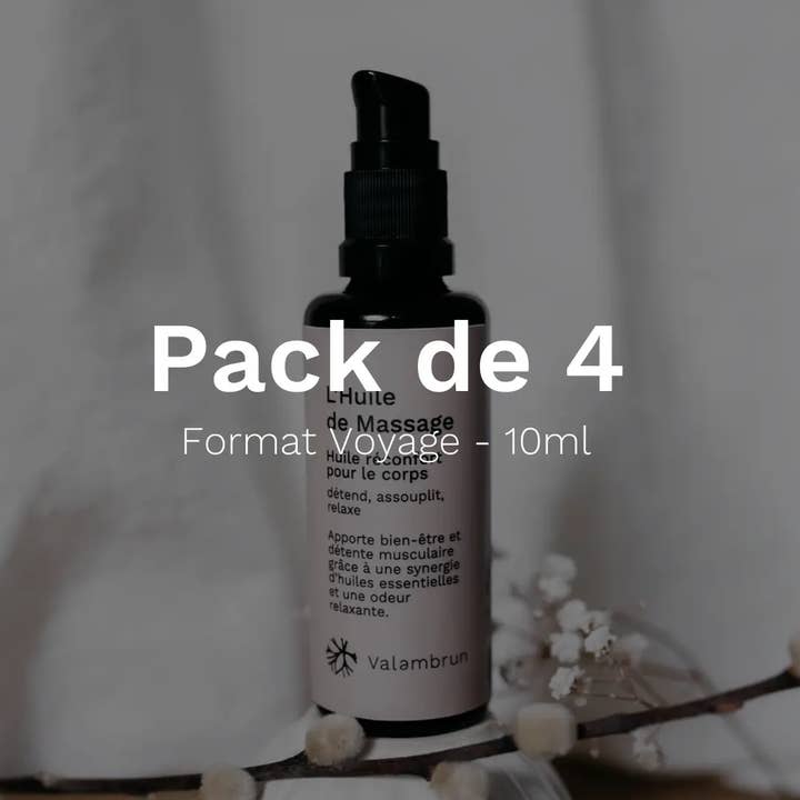 Massage Oil 10ml - Pack of 4 for wholesale by Saly Cosmétiques