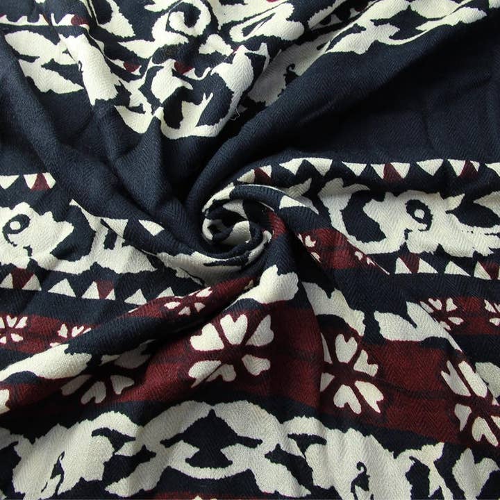 Châle en laine Romance Ajrak pour la vente par Scarflings