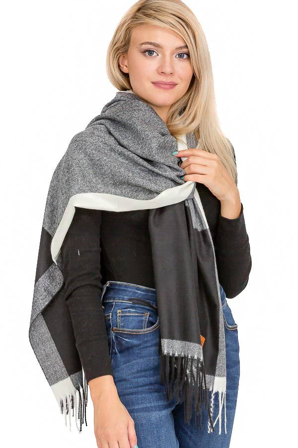 Cap Zone – wholesale Scarf – Women's – Classy Plaid Over Sized Virgin Wool Fuzzy Scarves8