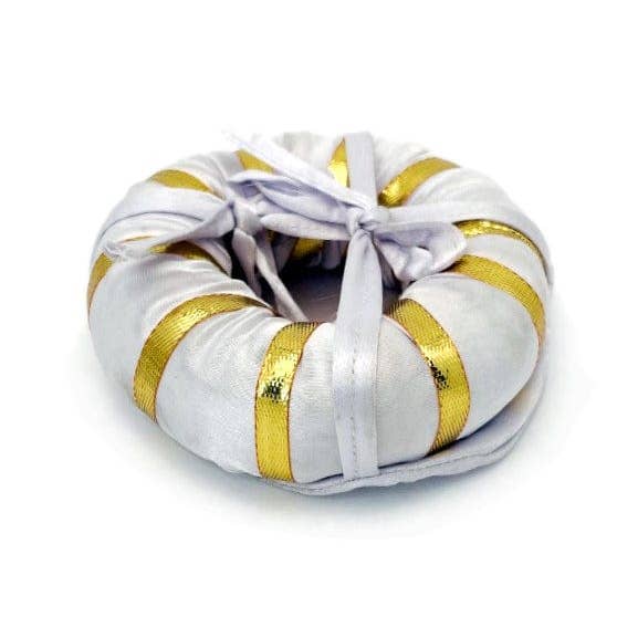 Rock Paradise - Wholesale Meditation Supplies - White Moon Phase Brass Singing Bowl Set1