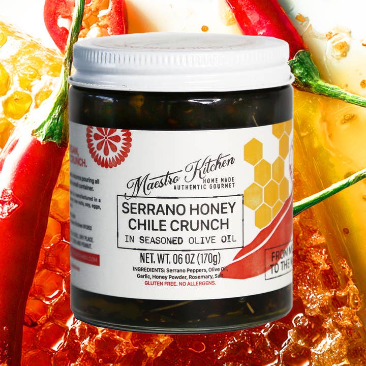 SERRANO HONNING CHILI SPRØD / SØD VARME ILDFULDE SERRANOS. for engroshandel hos Maestro Kitchen