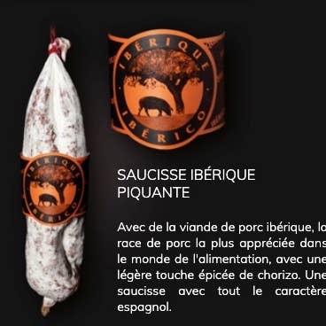 LuxFood-Shop - Wholesale Sausage - Iberian peasant chorizo Pata Negra Fort - Font-Sans1