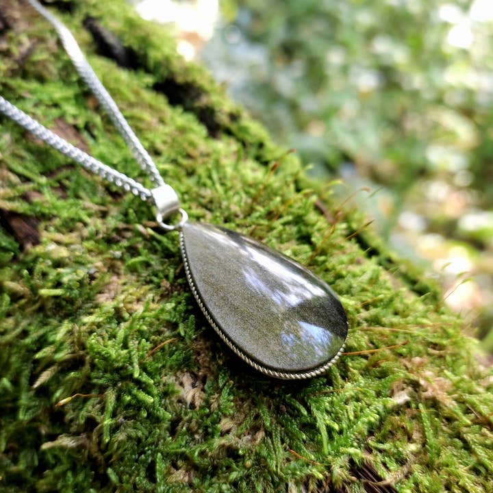 Colar de obsidiana dourada por atacado de Jardin des Druides