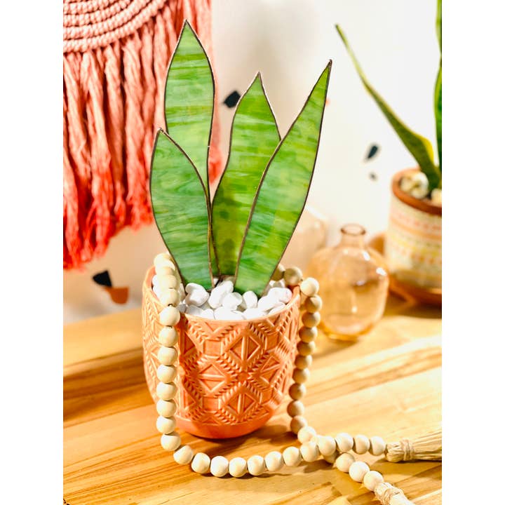 Samara Designs Studio – Planta artificial por atacado – Planta de cobra de vitral12