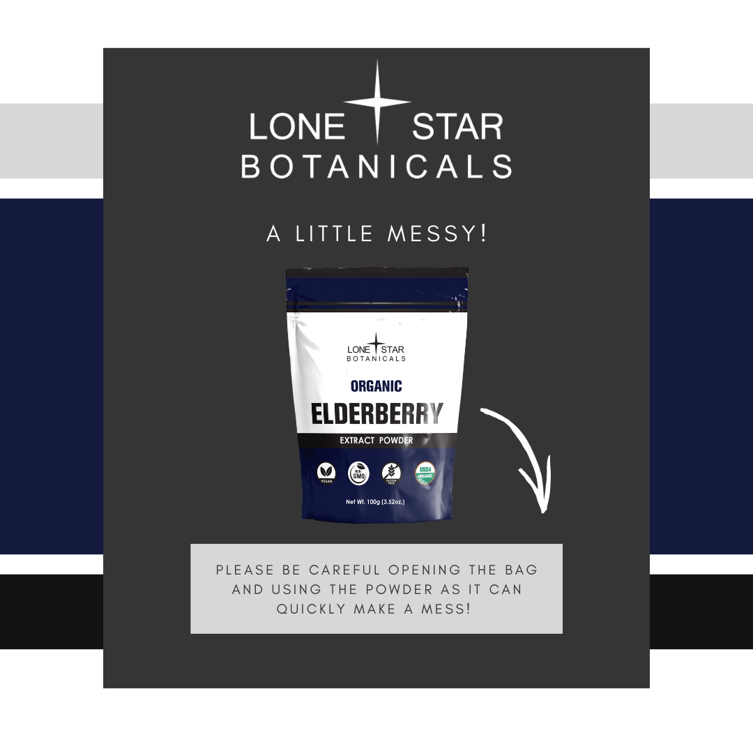 Lone Star Botanicals - Wholesale Protein/Superfood Powder - Organic Elderberry Extract Powder -- 3.52 oz5