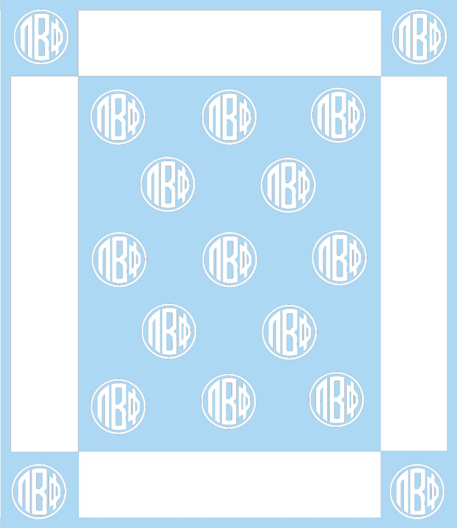 Over The Moon Greek - Wholesale Throw Blanket - Sorority Circle Monogram Blanket14