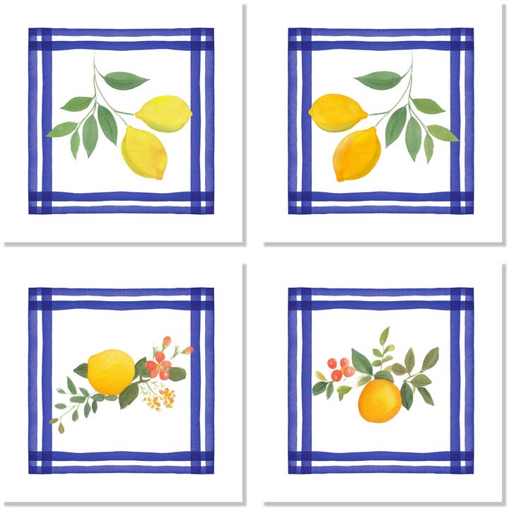 Set of 4 Premium Linen Napkins Sorrento 100% Made in Italy for wholesale by The Napking