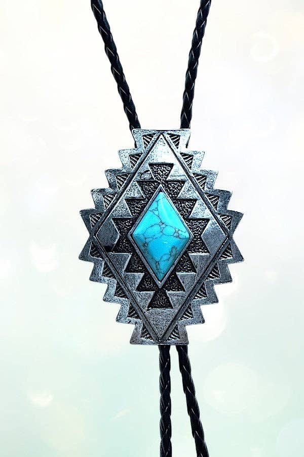 As Shown WESTERN TQ ACCENT DIAMOND CONCHO BOLO NECKLACE for wholesale on Faire1