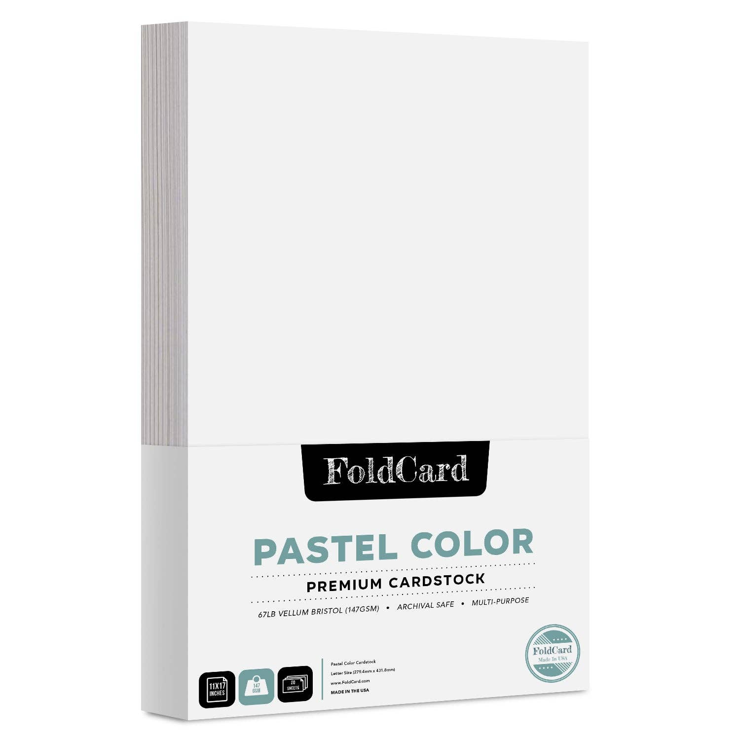 Fine Cardstock - Vente Matériels de bricolage - Papier cartonné couleur pastel de qualité supérieure — 11 x 17 — 50 feuilles17