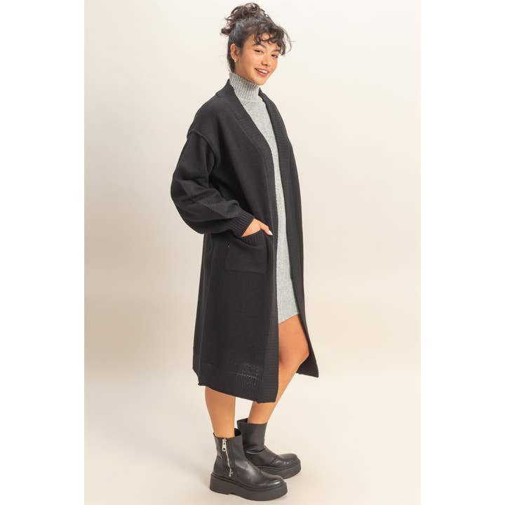 HYFVE - Wholesale Cardigan - Women's - Oversized Textured Open Front Long Cardigan Sweater26
