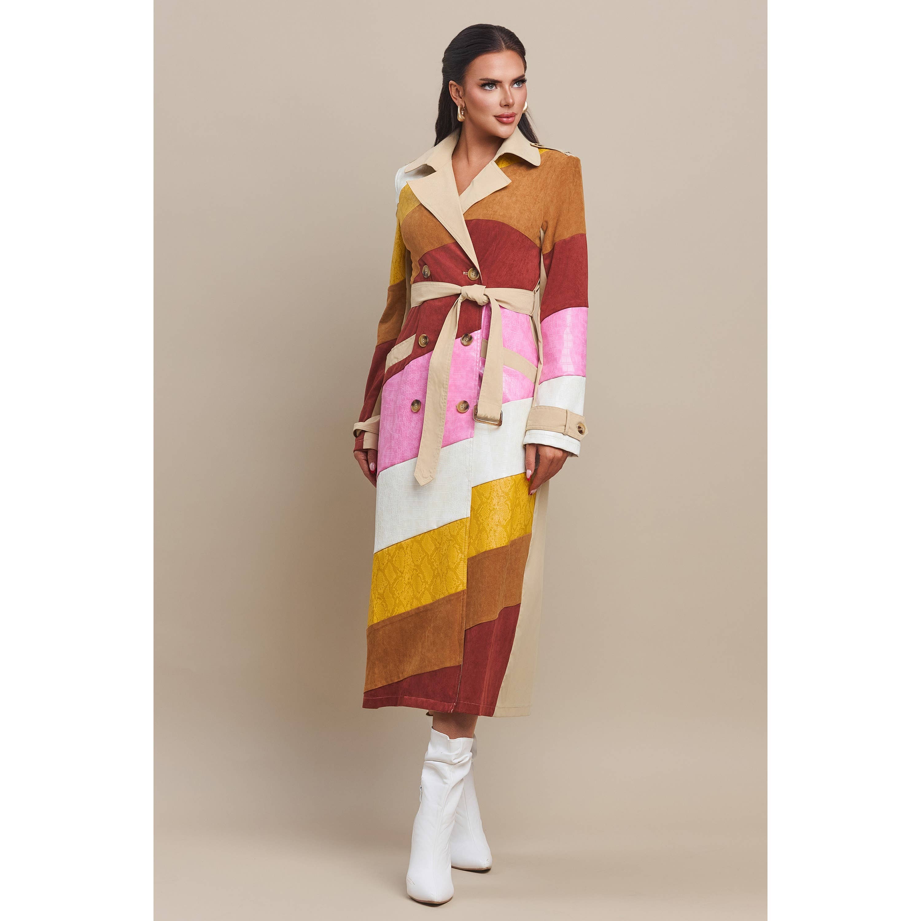 The Sang – wholesale Jacka - Dam – Läderrock med mocka i färgblock4