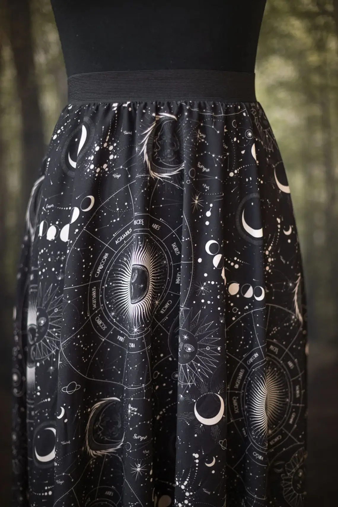 Costurero Real - Wholesale Rok - Dames - Stars Celestial Galaxy maxi lange rok voor Halloween heks1