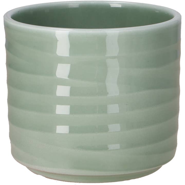 Keramik Kübel Sinus Euka Glasiert D21cm H18cm für den Großhandel von Vosteen