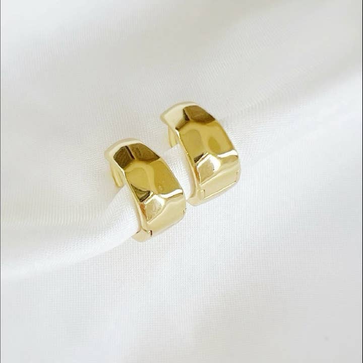 Dylan Hammered Hoops Earrings Gold Filled for wholesale by True by Kristy Jewelry