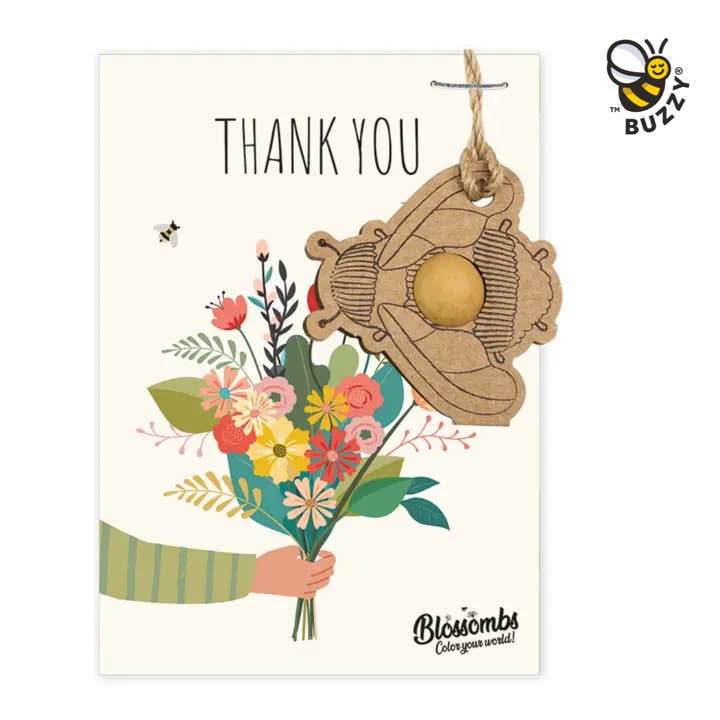Wildflower Thank You Greeting Card – Seed Paper Gift for wholesale by Buzzy Grow Gifts