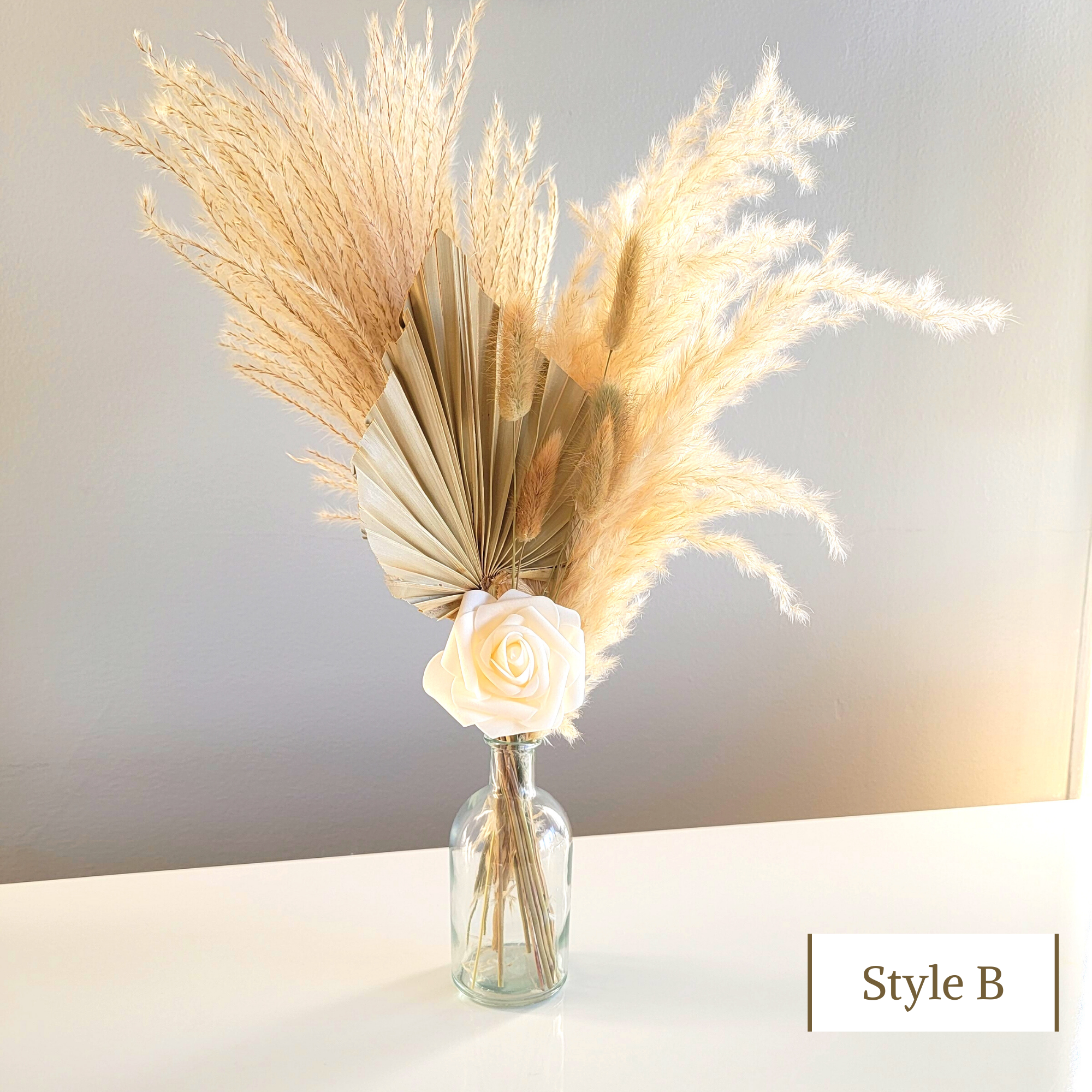 Pampas Design – wholesale Torkade/pressade blommor – Baby Shower Centerpiece Rosa Pampas Grass3