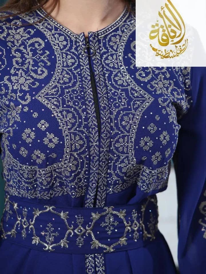 Palestinian Elegance - Wholesale Kaftan - Women's - Zahra Embroidered Slit-Sleeve Kaftan9