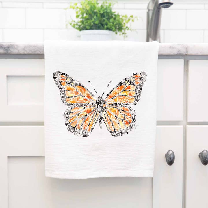 Amanda Klein Co. – wholesale Kökshandduk – Monarch fjäril mjöl säck handduk2