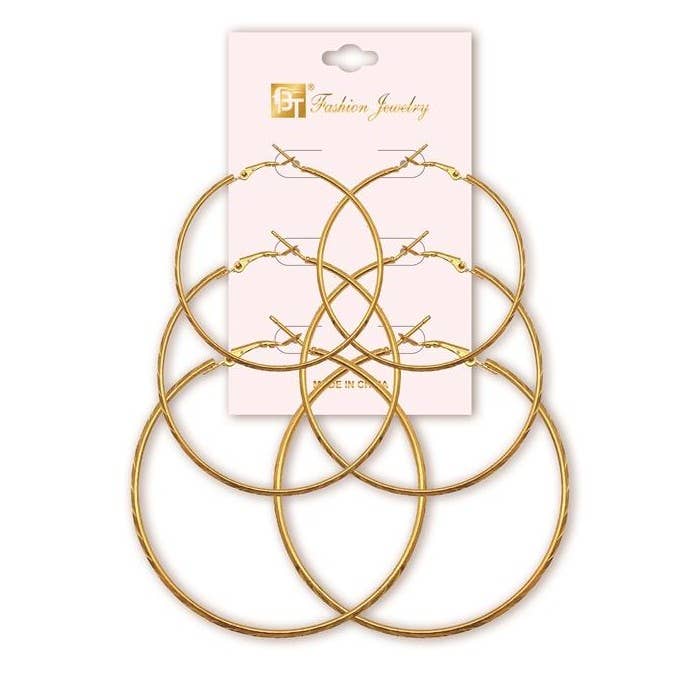 KT Supply - Wholesale Retailer Display - Jewelry - 3 Pairs Earrings Sir0