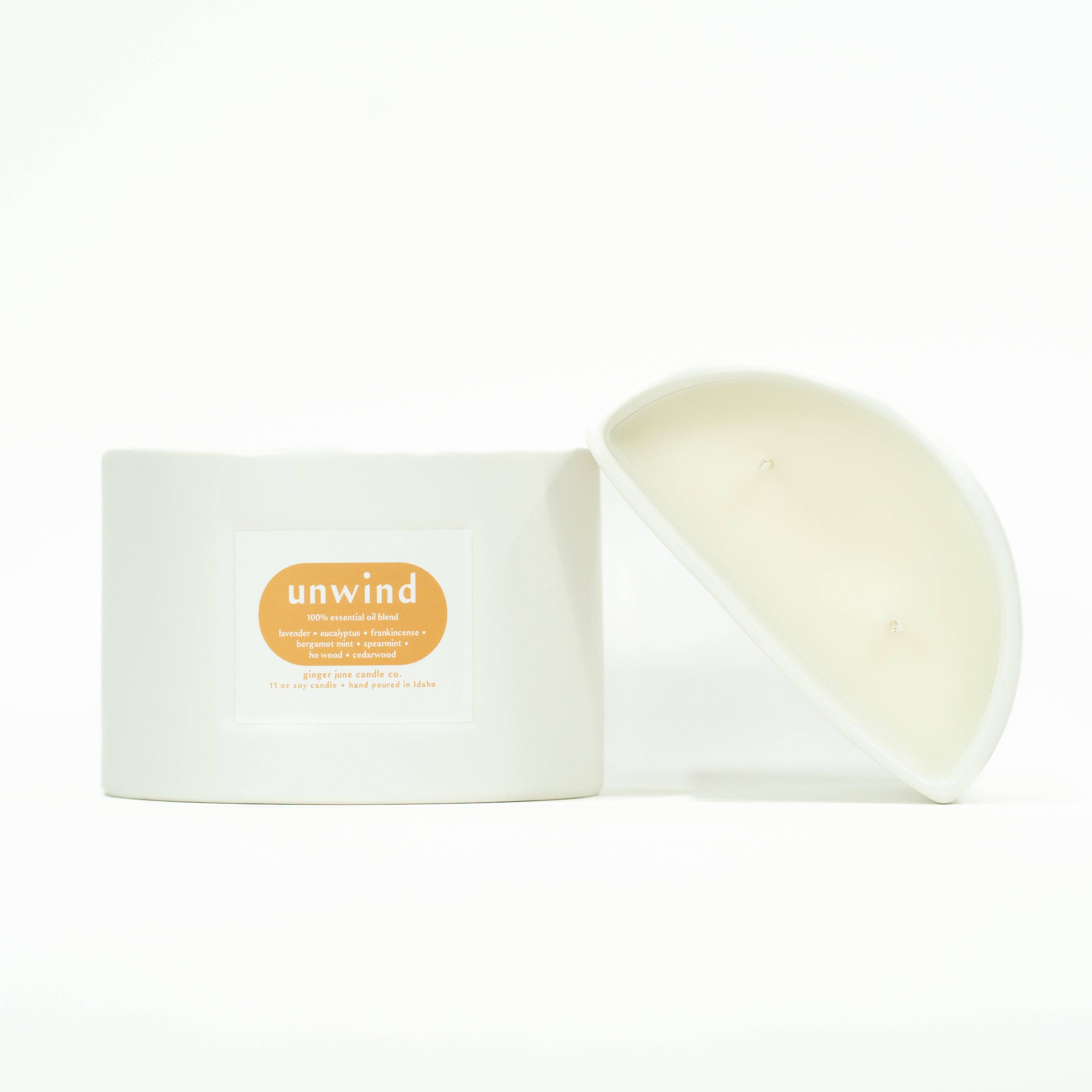 Ginger June Candle Co. - Venta al por mayor Velas en tarros - vela de media luna • 11 oz • 100% aceite esencial • 5 fragancias opti6