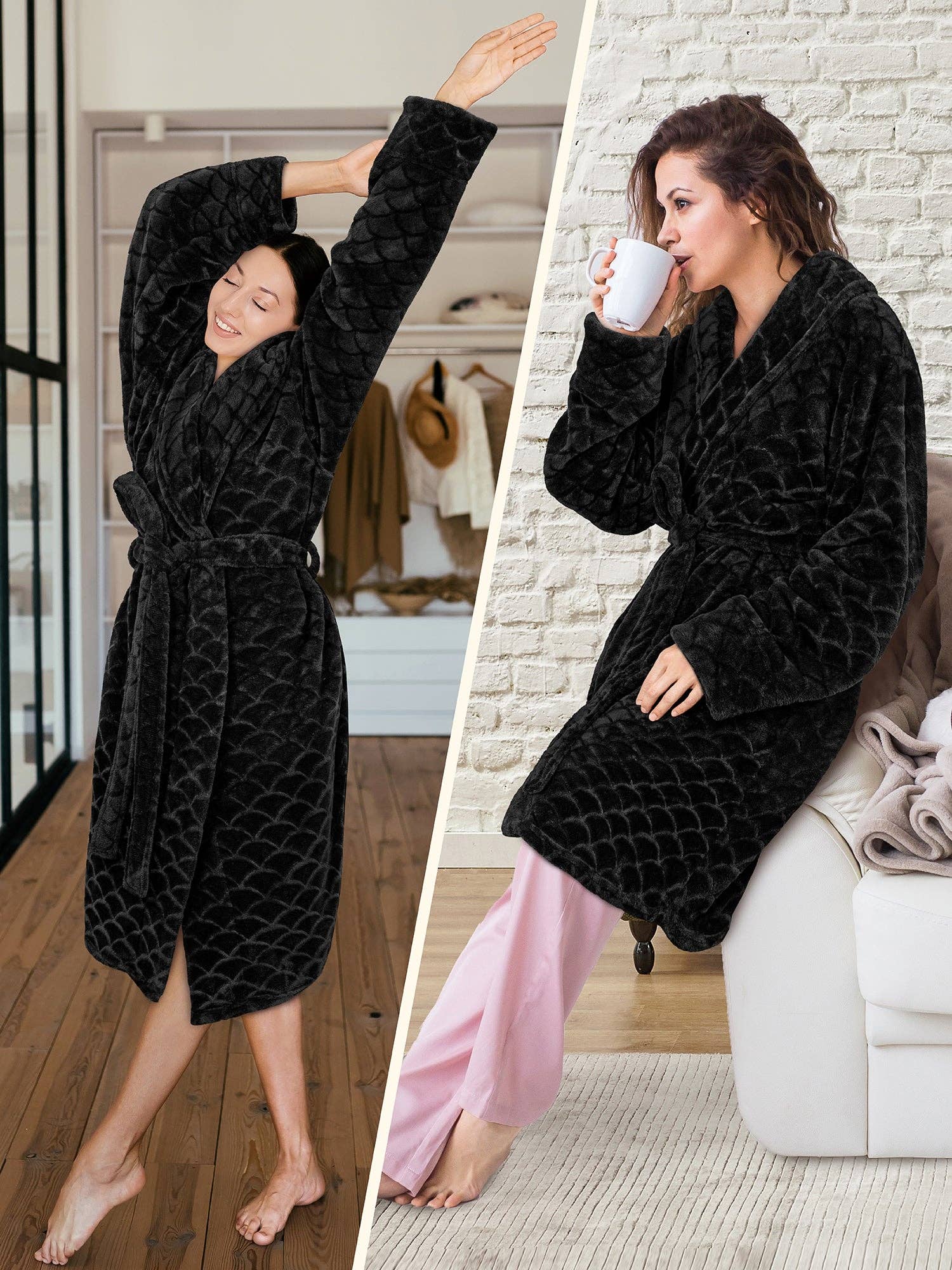 Pavilia - Wholesale Badjas - Dames - Dameskamerjas met geschulpte patroon4